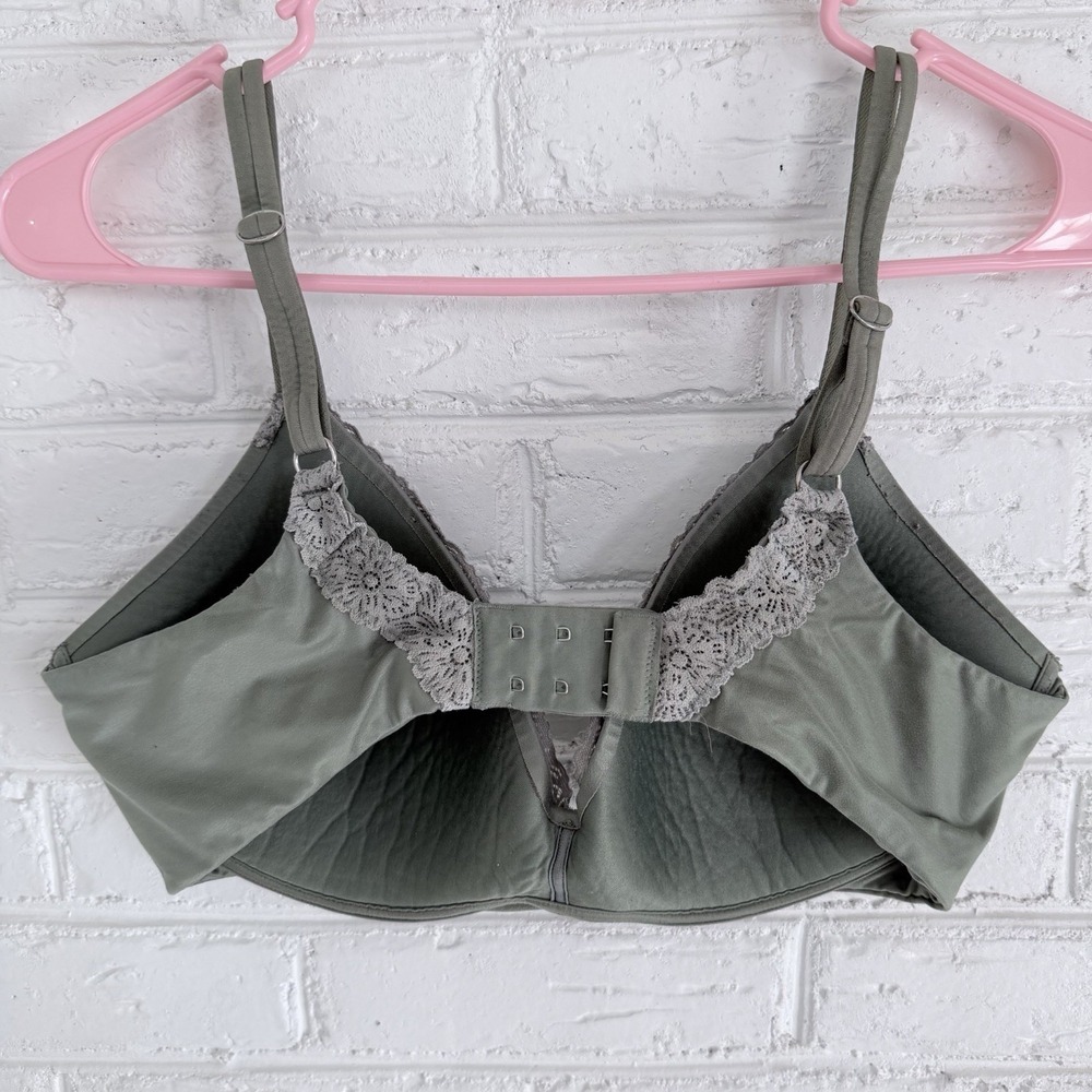 Aerie Green Ombre Real Sunnie Lace Demi Push Up Wireless Bra Size 36D - Picture 4 of 9